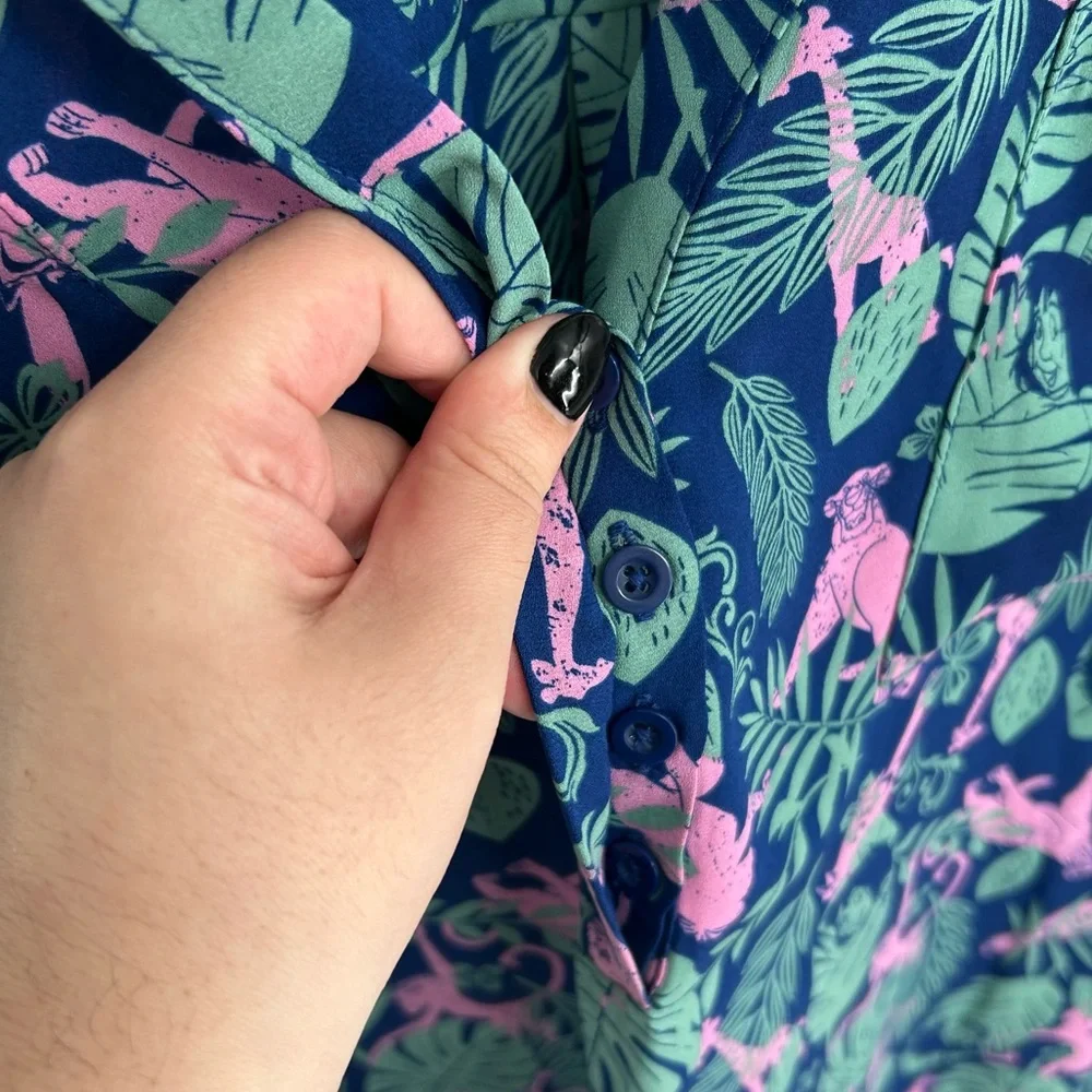 Torrid x Disney The Jungle Book Georgette All Over Print Sleeveless Blouse Tank - Picture 6 of 11
